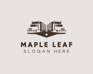 Hipster Trailer Truck Transport logo design