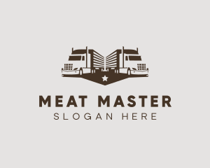 Hipster Trailer Truck Transport logo design