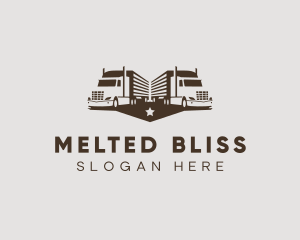 Hipster Trailer Truck Transport logo design