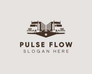 Hipster Trailer Truck Transport logo design