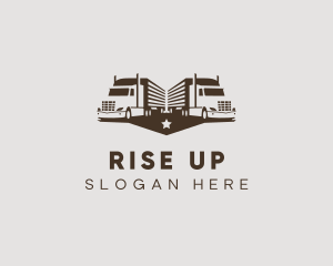 Hipster Trailer Truck Transport logo design