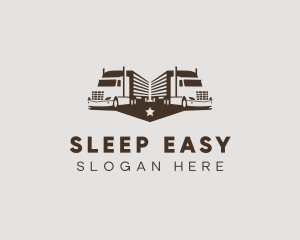 Hipster Trailer Truck Transport logo design