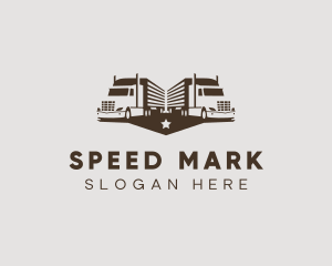 Hipster Trailer Truck Transport logo design