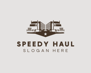 Truck - Hipster Trailer Truck Transport logo design