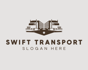Transport - Hipster Trailer Truck Transport logo design