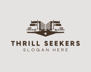 Hipster Trailer Truck Transport logo design