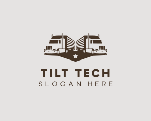 Hipster Trailer Truck Transport logo design