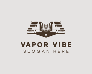 Hipster Trailer Truck Transport logo design