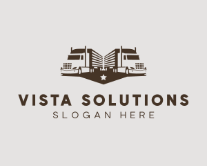 Hipster Trailer Truck Transport logo design