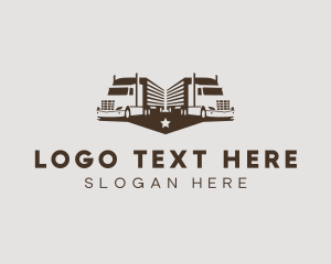 Hipster Trailer Truck Transport Logo