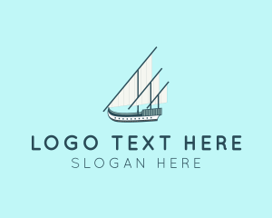 Voyage - Caravel Ship Boat logo design