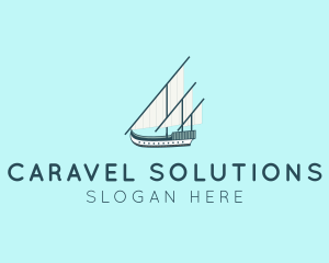 Caravel - Caravel Ship Boat logo design