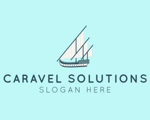 Caravel Ship Boat  logo design