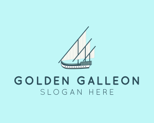 Galleon - Caravel Ship Boat logo design