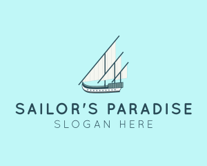 Boat - Caravel Ship Boat logo design