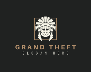 Native - Tribal Chieftain Cinema logo design