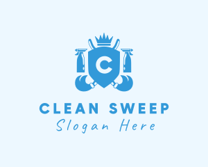 Cleaning Crown Shield logo design