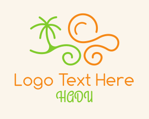 Tree - Summer Beach Waves logo design