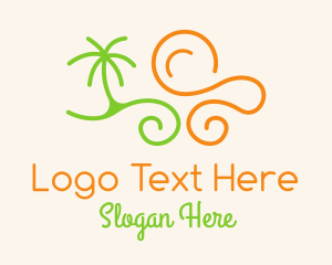 Tropical - Summer Beach Waves logo design