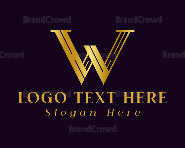 Golden Business Letter W Logo
