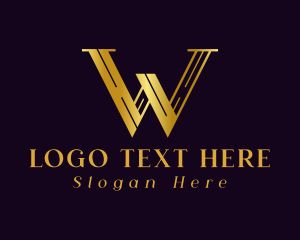 Expensive - Golden Business Letter W logo design