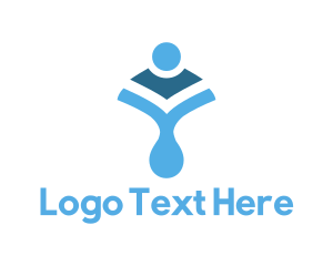 Person - Blue Body Shape logo design