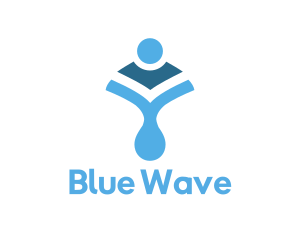 Blue Body Shape logo design