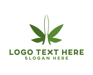 Dope - Green Butterfly Cannabis logo design