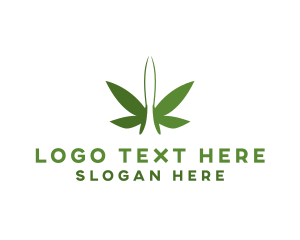 Weed - Organic Butterfly Cannabis logo design