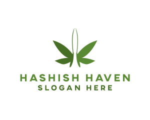 Hashish - Organic Butterfly Cannabis logo design