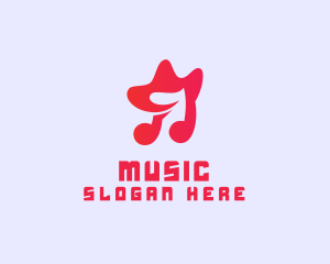 Pink Musical Star  logo design