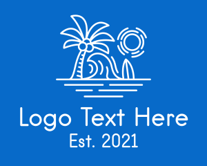 Getaway - Simple Island Wave logo design