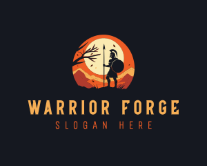 Spartan Fighter Warrior logo design