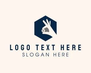 Hexagon - Industrial Gear Hands logo design