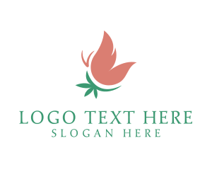 Insect - Butterfly Organic Herbal logo design