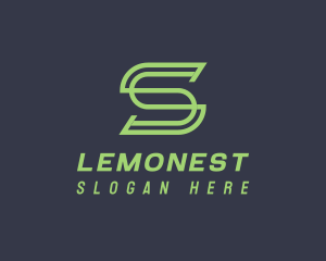 Green Monoline Letter S Logo