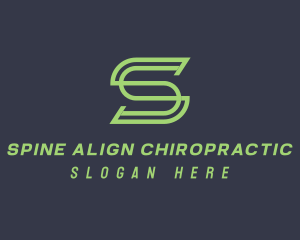 Green Monoline Letter S logo design