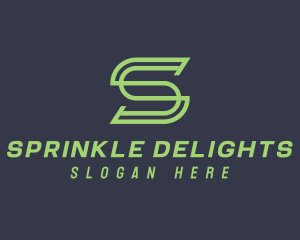 Green Monoline Letter S logo design