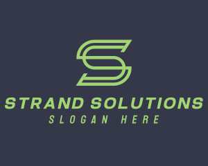 Green Monoline Letter S logo design