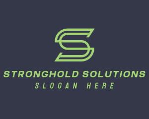 Green Monoline Letter S logo design