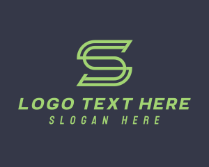 Automotive - Green Monoline Letter S logo design