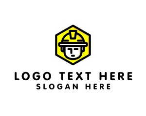 Worker - Hardhat Worker Construction logo design