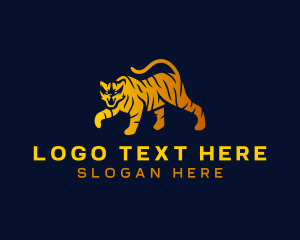 Black Tiger - Wild Tiger Animal logo design