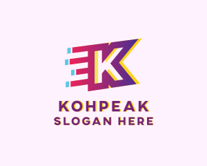 Speedy Letter K Motion Business logo design