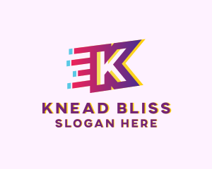 Speedy Letter K Motion Business logo design