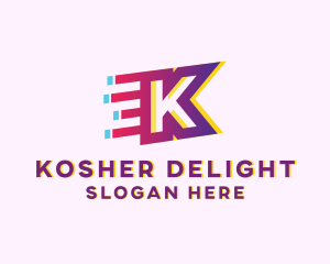 Speedy Letter K Motion Business logo design