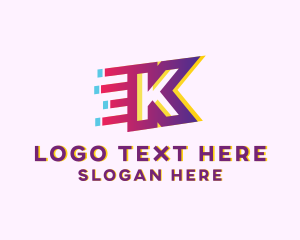 Video Game - Speedy Letter K Motion Business logo design