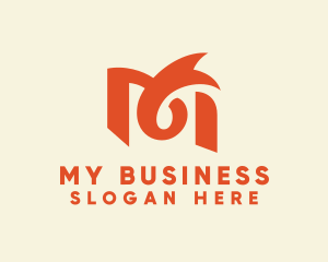 Elegant Ribbon Letter M Business logo design