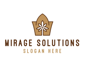 Mirage - Crown  Arabian Flower logo design