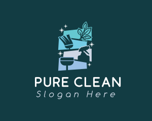 Janitorial Cleaning Tools logo design